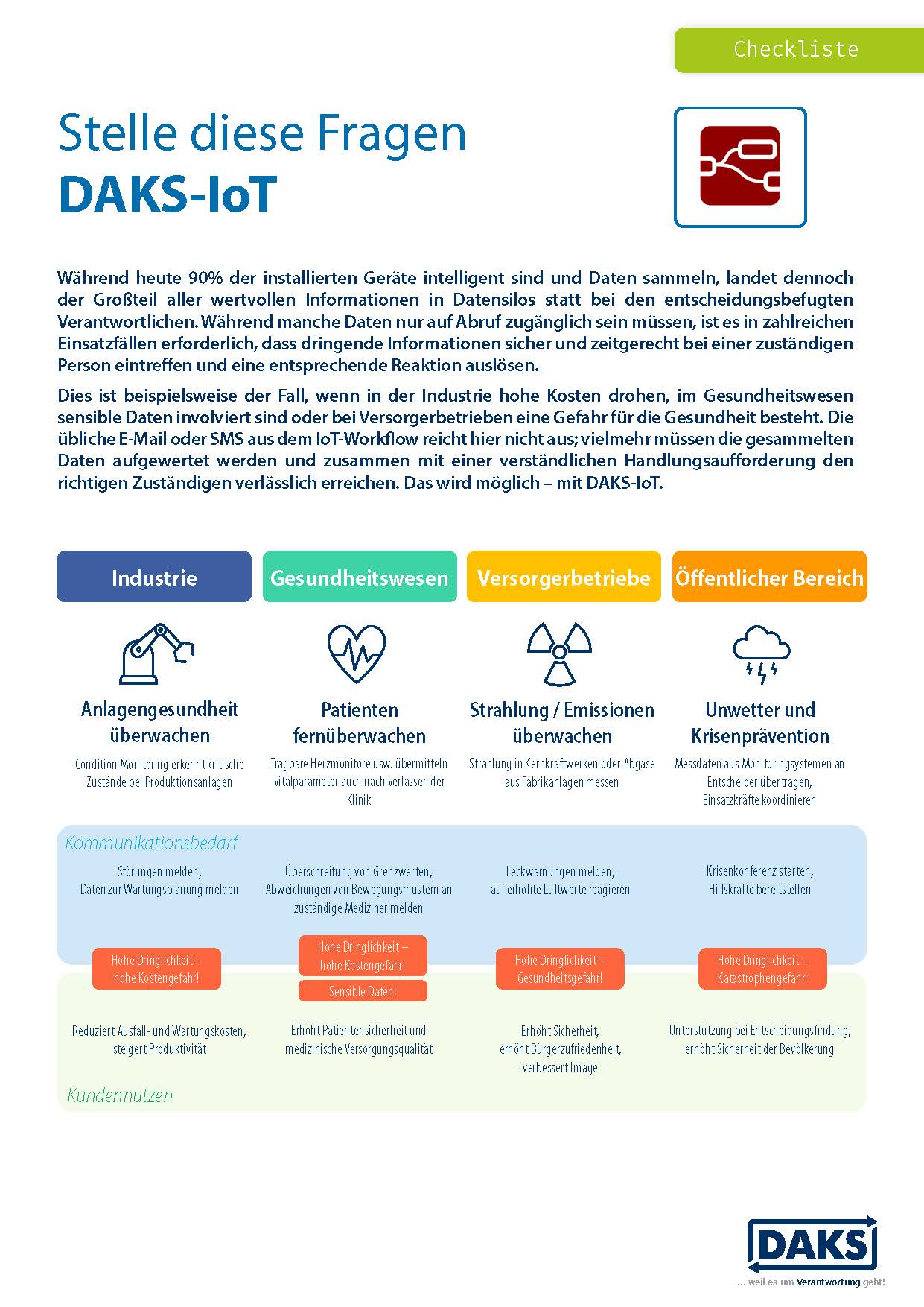 Vorschaubild Checkliste DAKS-IoT - Stelle diese Fragen