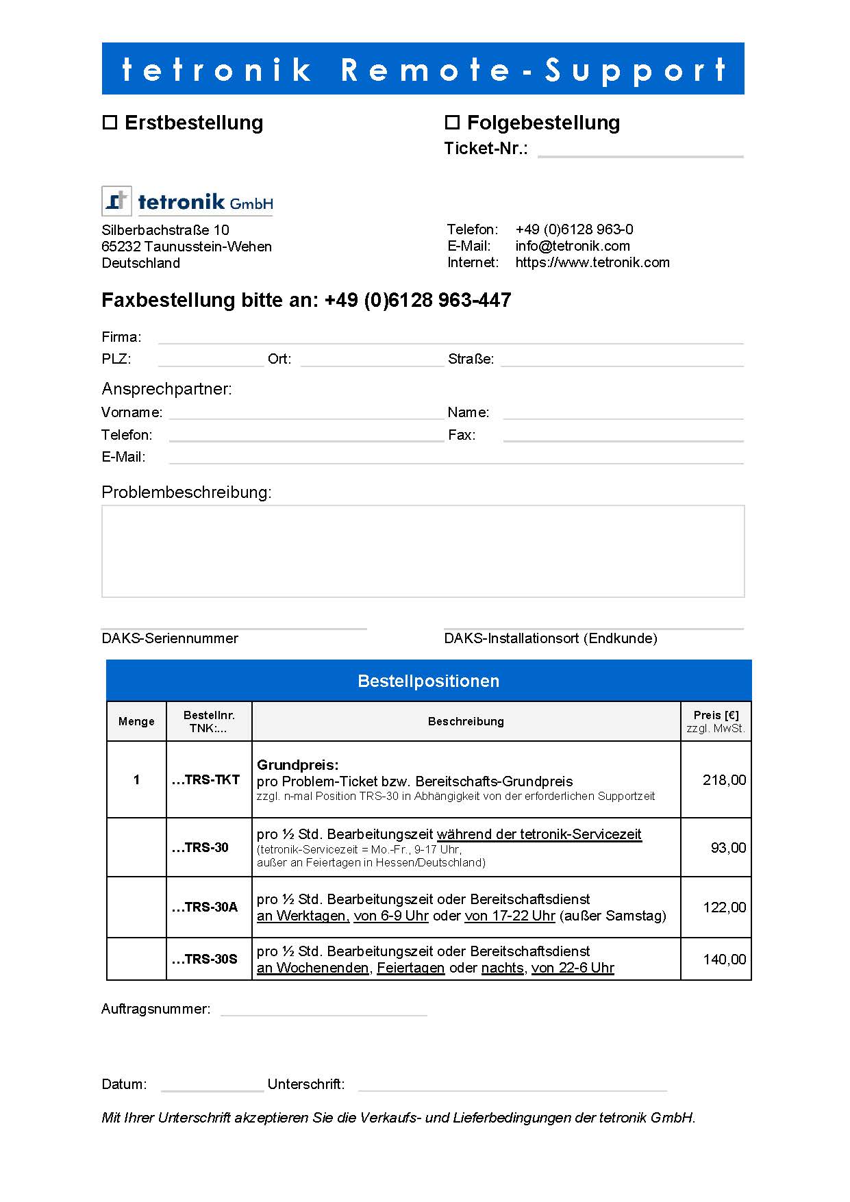 Vorschaubild Remote-Support-Formular
