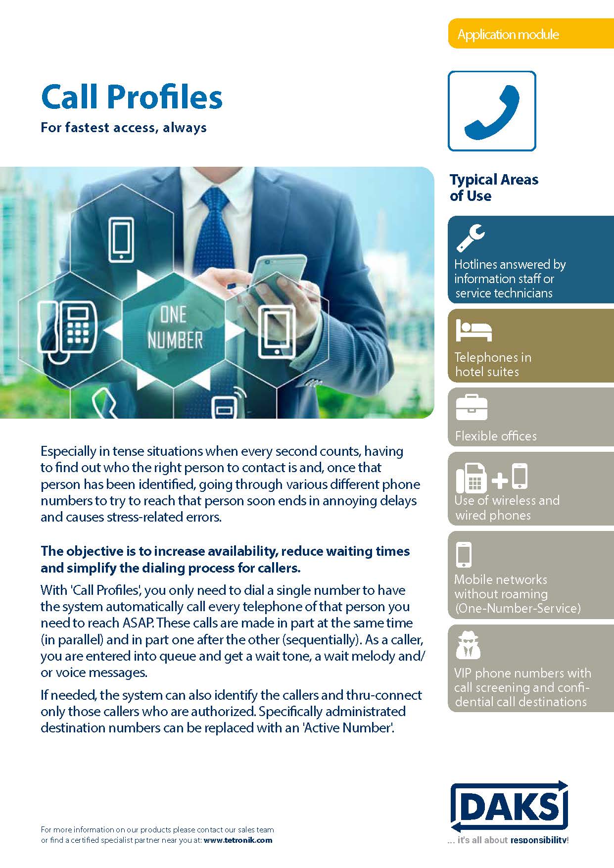 Preview image product info DAKSpro module Call Profiles