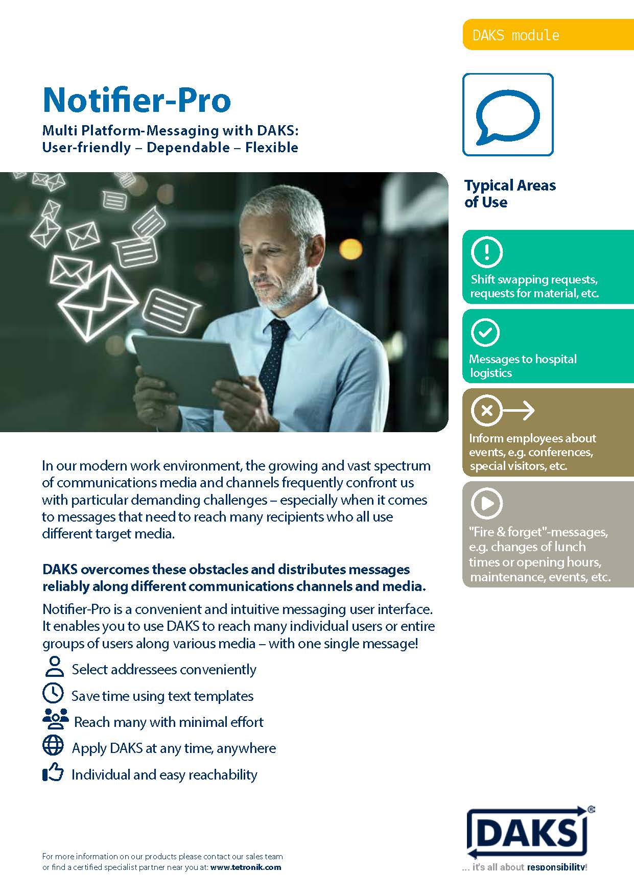 Preview image product info DAKSpro module Notifier-Pro