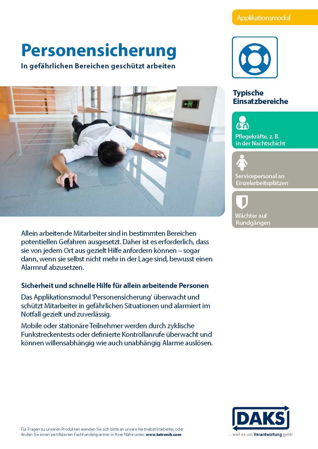 Vorschaubild Produktinfo DAKSpro-Modul Personensicherung