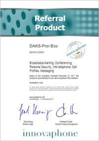 innovaphone Referral Product Zertifikat