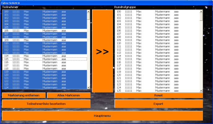 Screenshot der BSR-Anwenderoberfläche Screenshot der BSR-Anwenderoberfläche